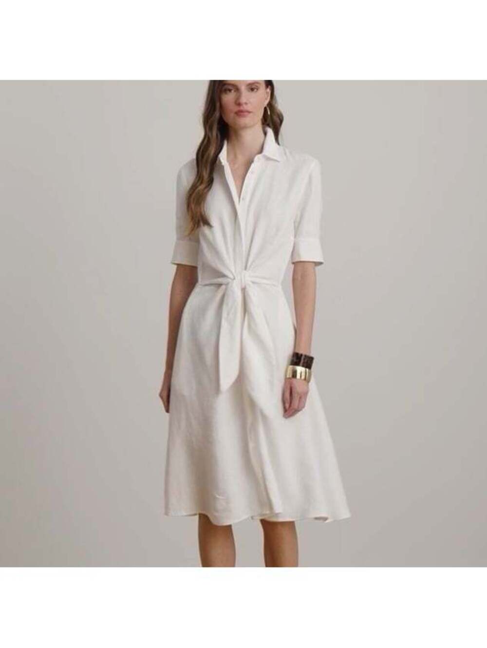 Ralph Lauren Belted Cotton-Blend Shirtdress size 12 P